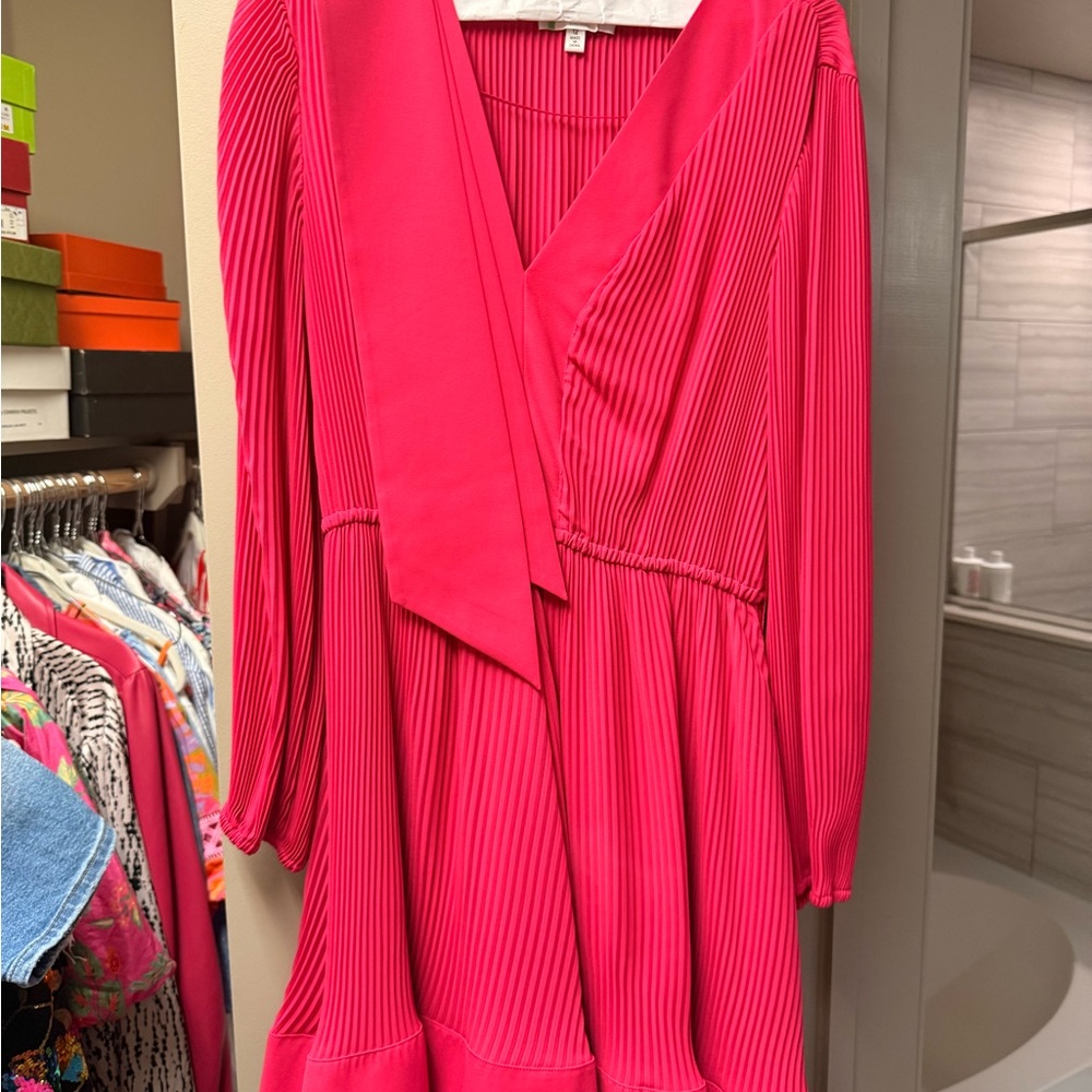 Milly Vibrant Pink Long Sleeve Dress